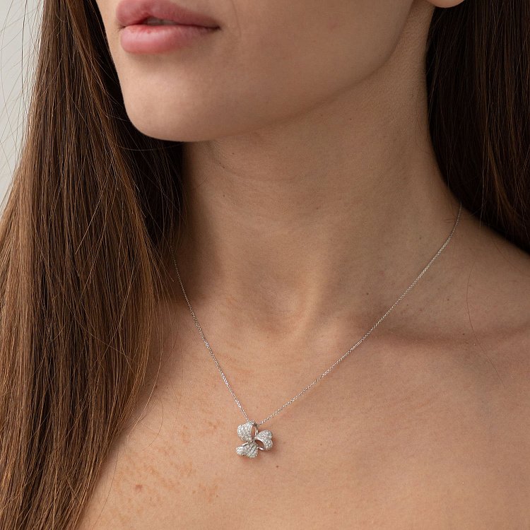 Золотой кулон "Цветок" с бриллиантами пкит168 от ювелирного магазина Оникс - 1