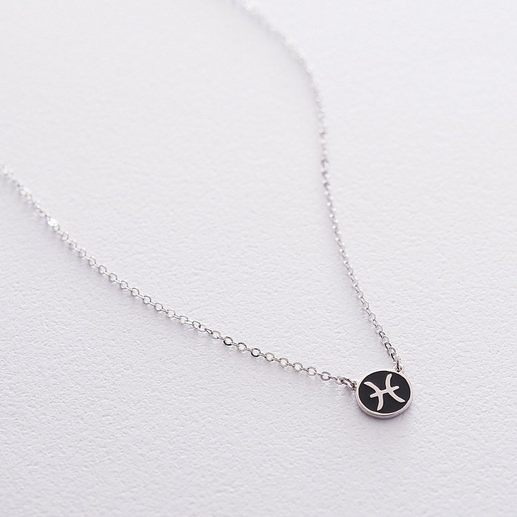 Срібне кольє "Знак зодіаку Риби" 18974риби від ювелірного магазину Онікс