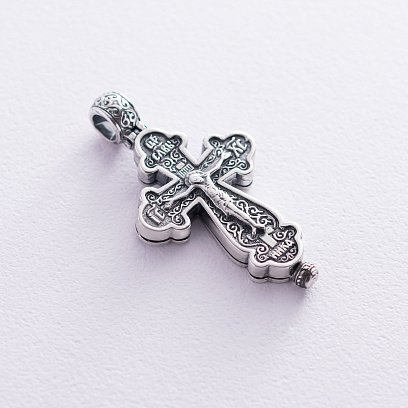 Серебряный Крестик - Мощевик с распятием 131677 №6