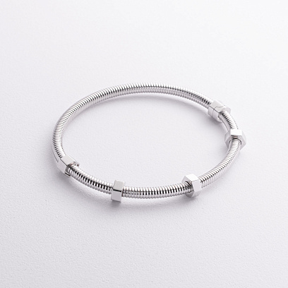 Жорсткий браслет "Ecrou" у білому золоті б04718