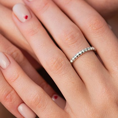 Кольцо в белом золоте с бриллиантами кб0486ca №4