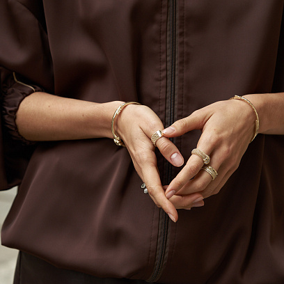 Каблучка "Sharon" з фіанітами (жовте золото) к08352 №15