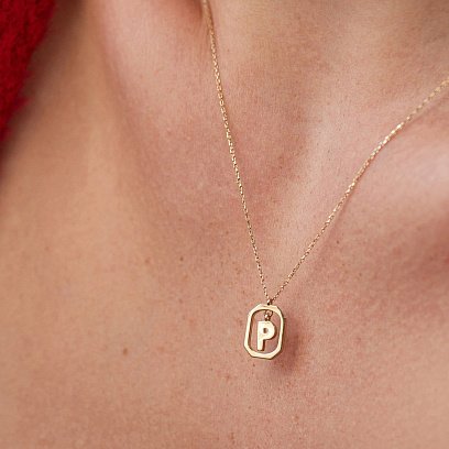 Кольє з літерою "Р" у жовтому золоті кол02463р №4
