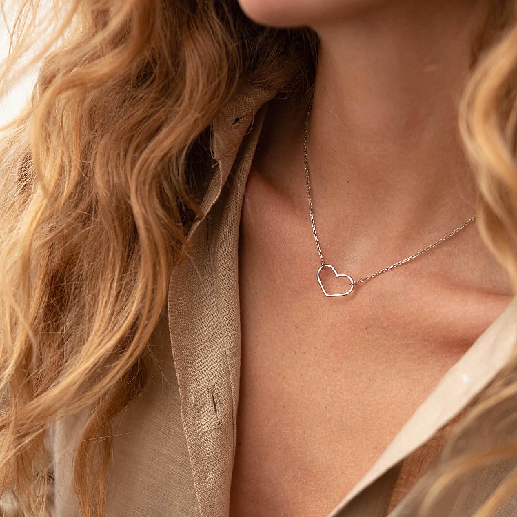 Колье "Сердечко" в белом золоте кол02472 от ювелирного магазина Оникс - 1