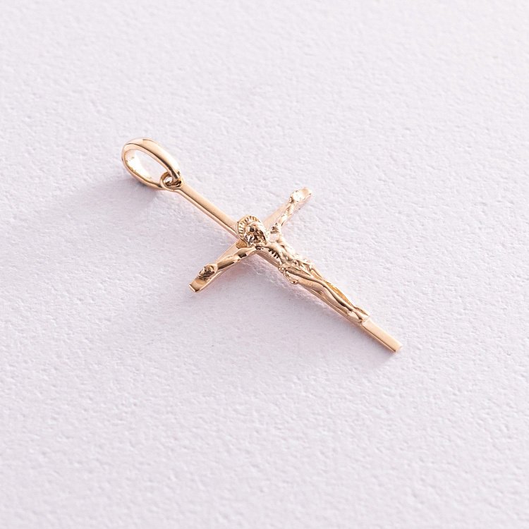 Золотий хрестик з розп'яттям п03625 від ювелірного магазину Онікс
