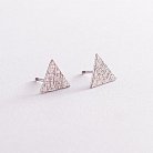 Серебряные серьги - пусеты "Треугольники" 4888 от ювелирного магазина Оникс