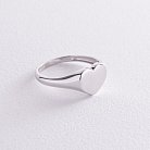 Кольцо "Сердечко" в белом золоте (возможна гравировка) к07572 от ювелирного магазина Оникс - 6