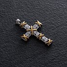 Срібний хрестик з фіанітами (позолота) 897 от ювелирного магазина Оникс - 5