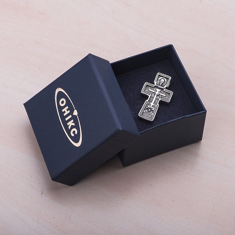 Православный крест (чернение) 13326 от ювелирного магазина Оникс - 4