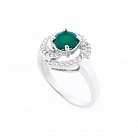 Женское серебряное кольцо (хризопраз, фианиты) 111494 от ювелирного магазина Оникс