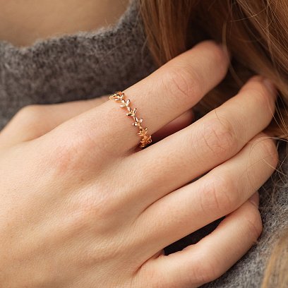 Каблучка "Гілочка" у червоному золоті к07608 №4