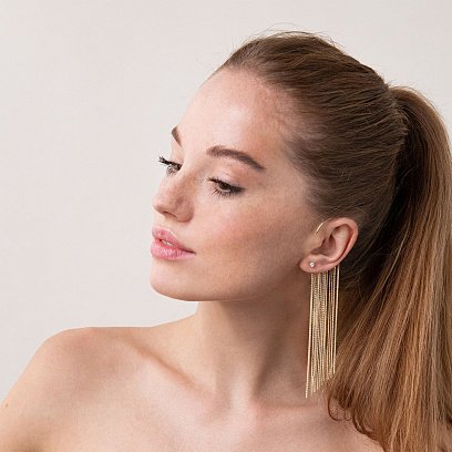 Сережка - каффа "Неповторність" в жовтому золоті с07560 №9