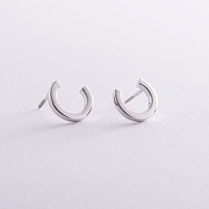 Сережки - пусети "Мерилін" у білому золоті с08177 №6