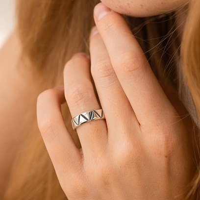 Серебряное кольцо "Chloe" 112812 №2