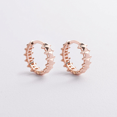 Серьги - кольца в красном золоте с09566