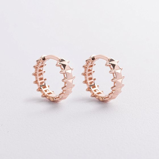 Серьги - кольца в красном золоте с09566