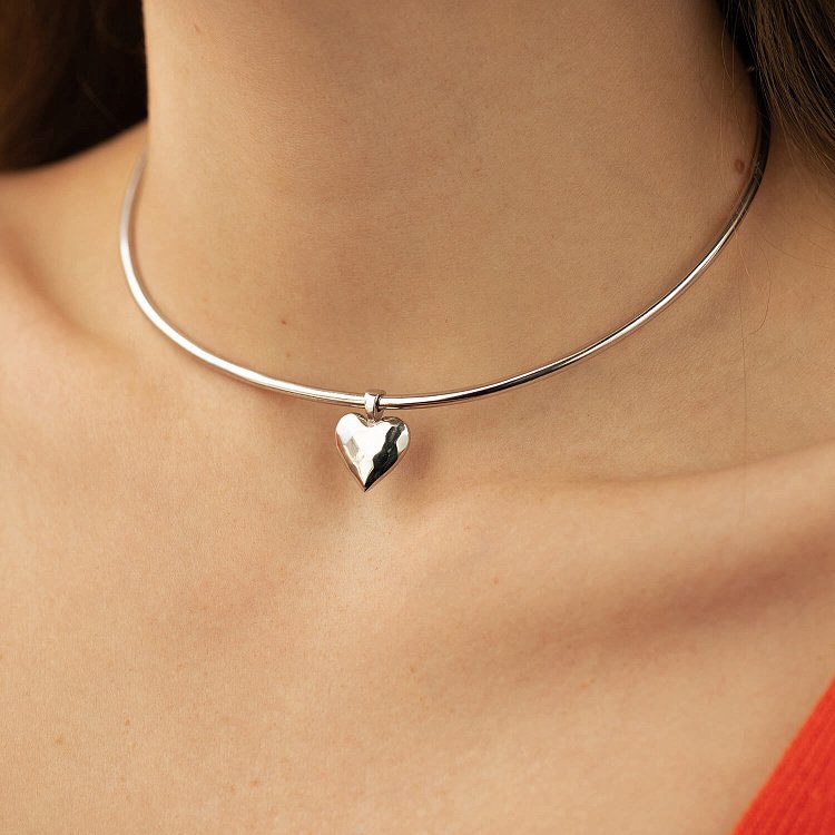 Серебряный кулон "Сердечко" (кулон под чокер) 1108 от ювелирного магазина Оникс - 6