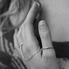 Серебряное двойное кольцо на цепочке 112626 от ювелирного магазина Оникс - 11
