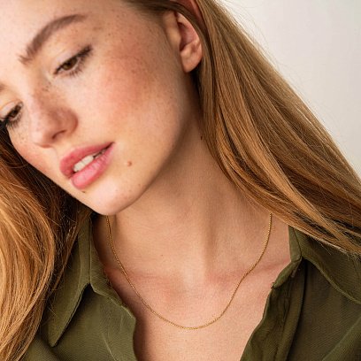 Ланцюжок плетіння Венеція - 1мм (жовте золото) ц00243-1 №4