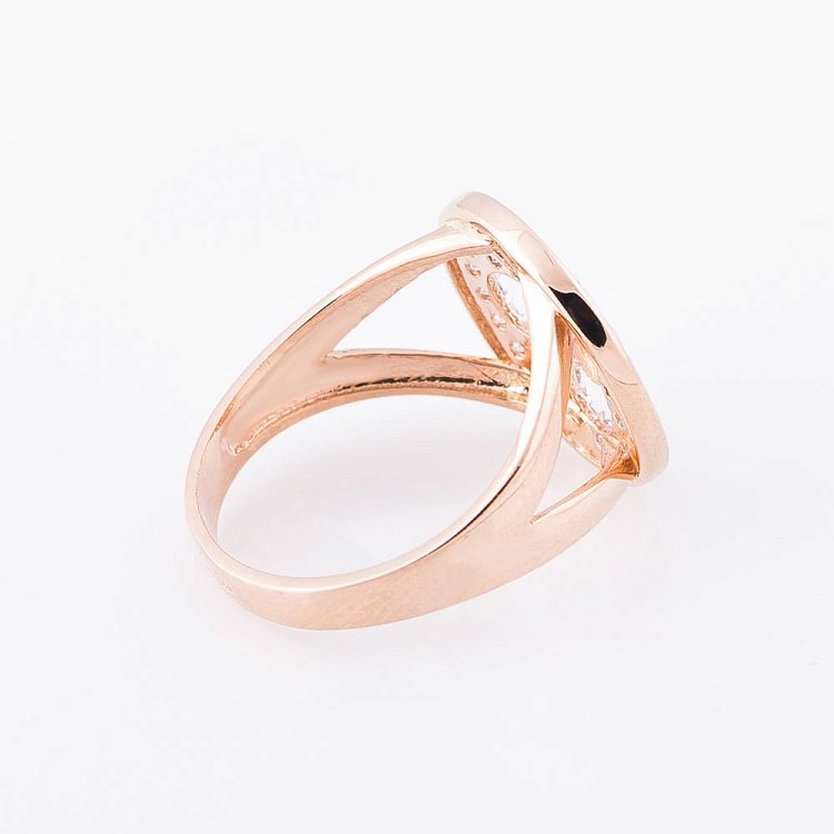 Золотое кольцо с фианитами "Клевер" к05183 - 1 Золотое кольцо с фианитами "Клевер" к05183 от ювелирного магазина Оникс - 1