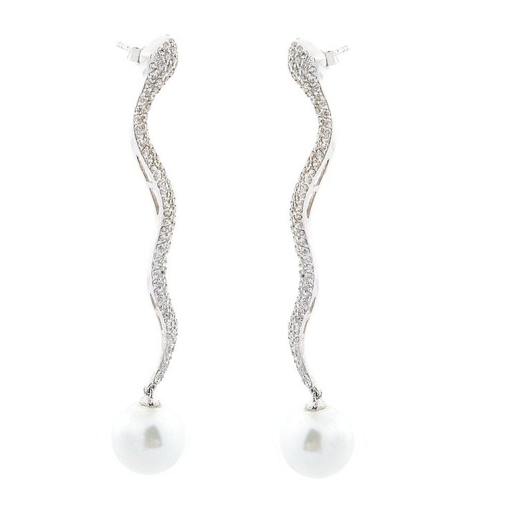 Сережки (штучні перли) 121193 від ювелірного магазину Онікс - 1