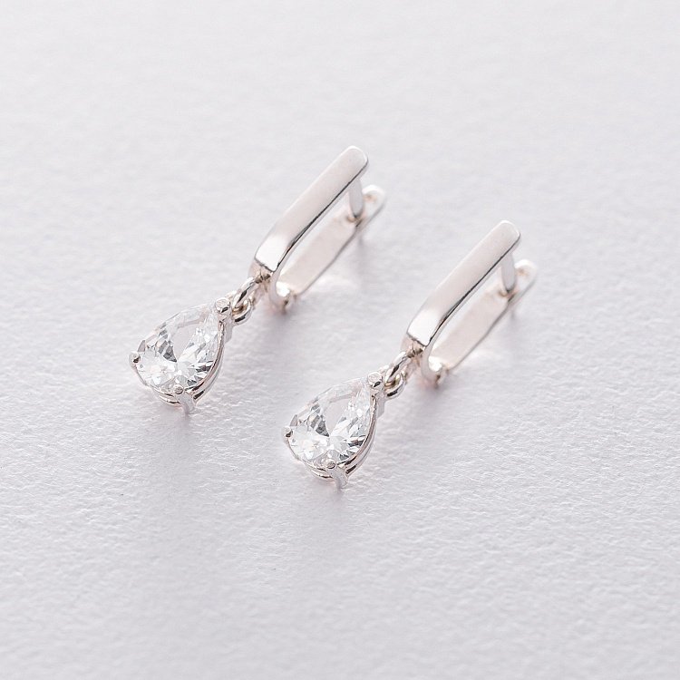 Серебряные серьги (фианиты) 121272 от ювелирного магазина Оникс - 1