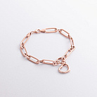 Браслет "Сердечко" в красном золоте б05778 от ювелирного магазина Оникс