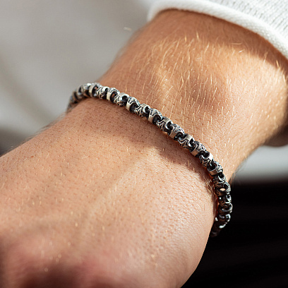 Мужской серебряный браслет 141719 №6