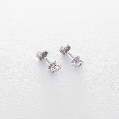 Золоті сережки  пусети "Шестикутники" с06185 №6