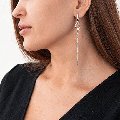 Серебряные серьги на английской застежке 122293 №2