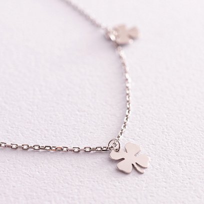 Колье "Клевер" в белом золоте кол02085 №3