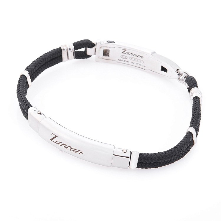 Чоловічий браслет з кевлара зі сріблом і шпинелью Zancan EXB636 від ювелірного магазину Онікс - 1