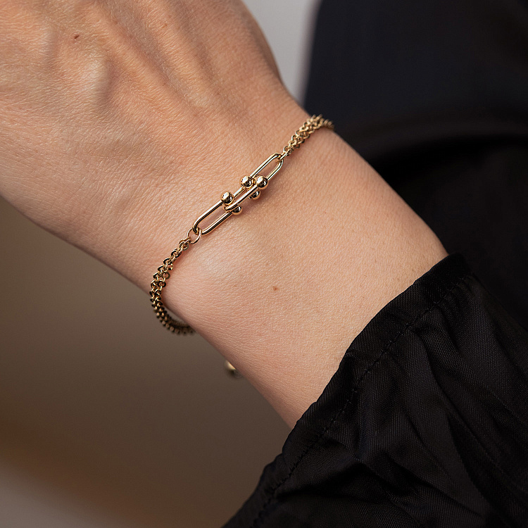 Браслет "Фантазия" в желтом золоте б05805 от ювелирного магазина Оникс - 3