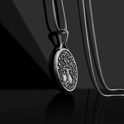 Серебряный кулон "Древо жизни" (возможна гравировка) 133187 №3