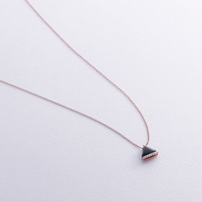 Золотое колье (оникс, бриллианты) колб0118sm №3