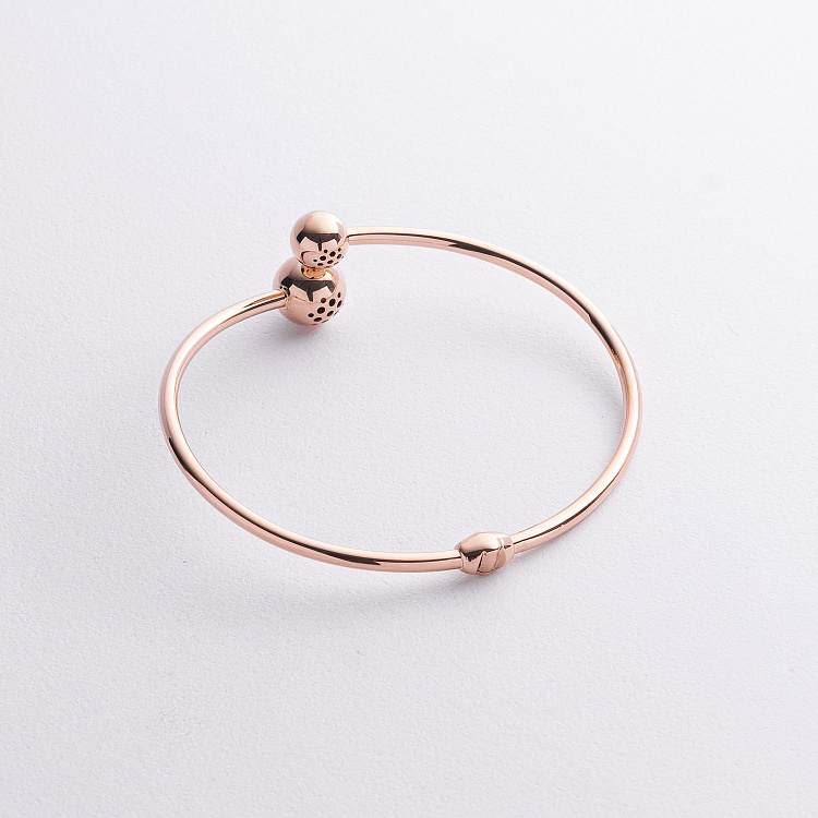 Жорсткий браслет "Кульки" у червоному золоті б05535 від ювелірного магазину Онікс - 2