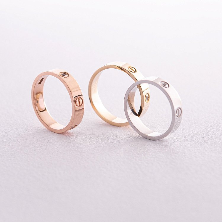 Каблучка "Love" у білому золоті (фіаніти) к07138 від ювелірного магазину Онікс - 5