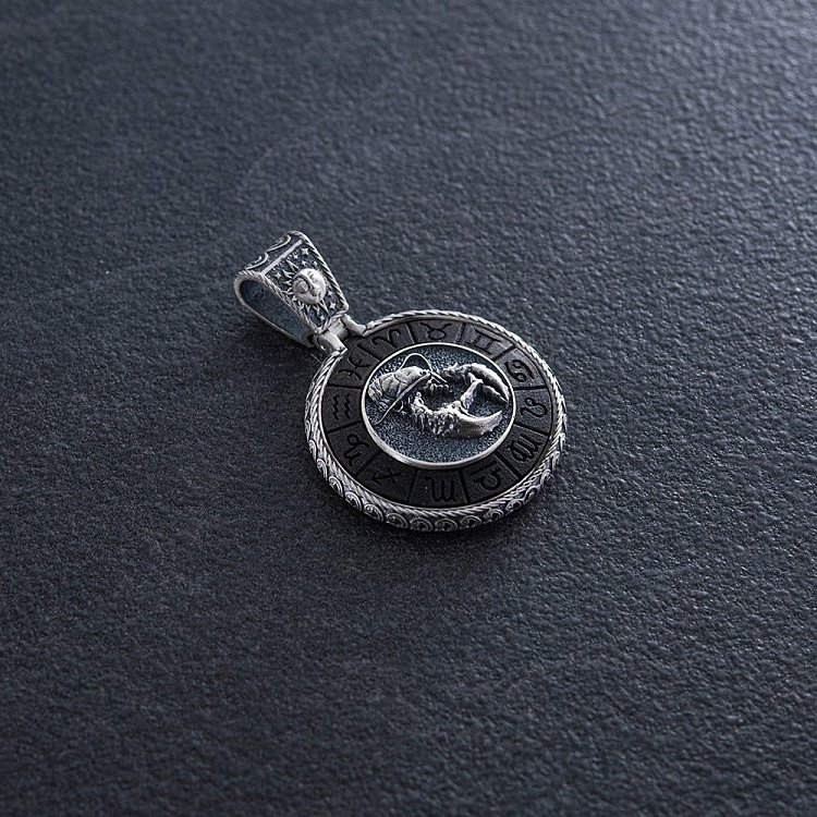 Срібний кулон "Знак зодіаку Рак" з ебеном 1041рак від ювелірного магазину Онікс - 4