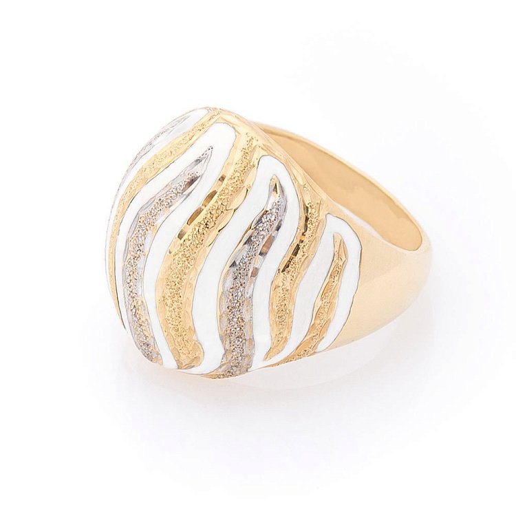 Эксклюзивное золотое кольцо с эмалью к03158 от ювелирного магазина Оникс - 1