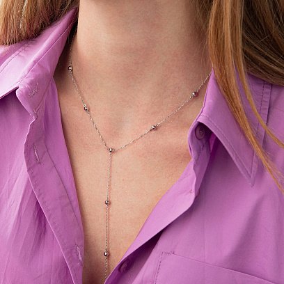 Колье "Шарики" в белом золоте кол01948 №8