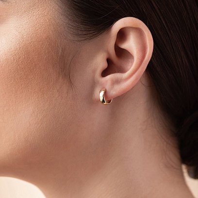 Сережки - кільця в жовтому золоті с08378 №4