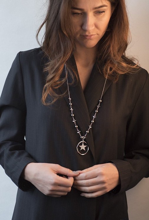 Срібне кольє "Зоряні перли" 18609 від ювелірного магазину Онікс - 1