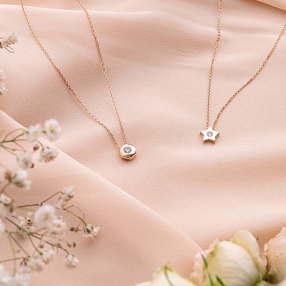 Золоте кольє з фіанітом кол01205 №3