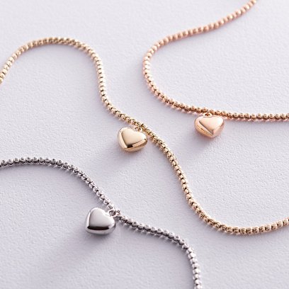 Золотий браслет "Сердечко" б03129 №6