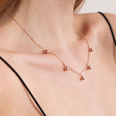 Золоте кольє "Кульки" кол01982 №4