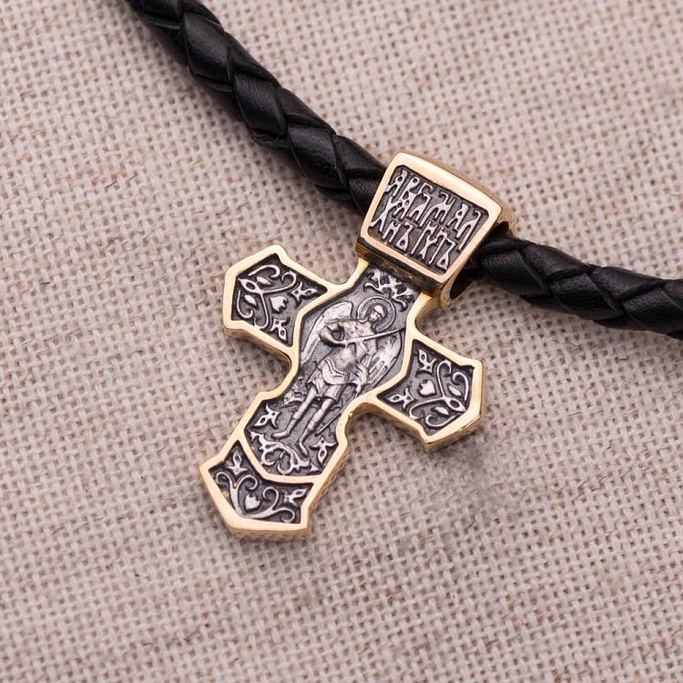 Серебряный крест с позолотой 132398 от ювелирного магазина Оникс - 4