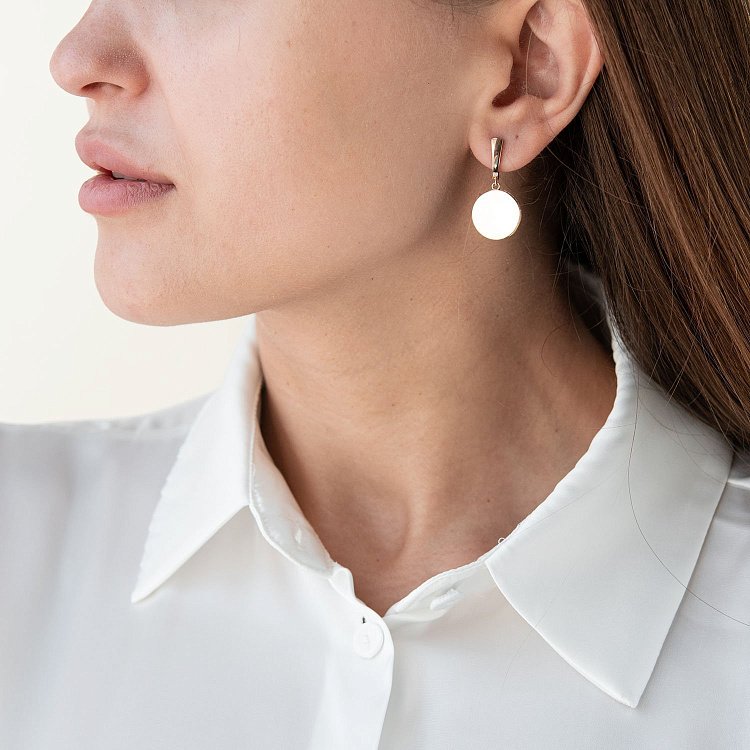 Сережки "Давіна" в червоному золоті (фіаніти) с07557 від ювелірного магазину Онікс - 1