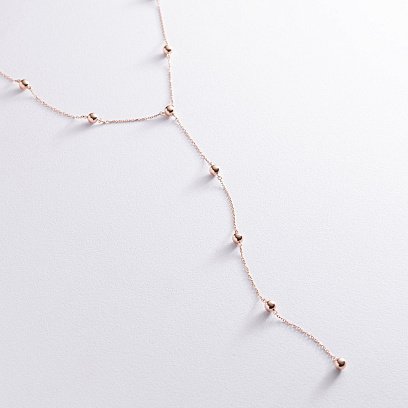 Колье - галстук 2 в 1 "Шарики" в красном золоте кол02066 №2