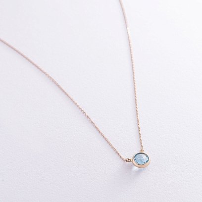 Золоте кольє з топазом кол01182