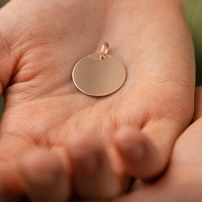 Кулон для гравировки в красном золоте (21 мм) п03102 №2